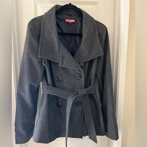 Max Rave Charcoal Double-Breasted Pea Coat